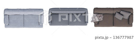 sofa isolate on a transparent background, interior furniture, 3D illustration, cg render 136777987