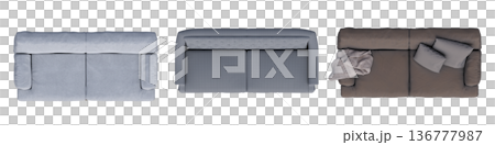 sofa isolate on a transparent background, interior furniture, 3D illustration, cg render 136777987
