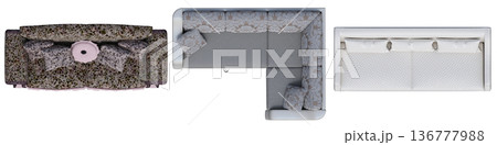 sofa isolate on a transparent background, interior furniture, 3D illustration, cg render 136777988