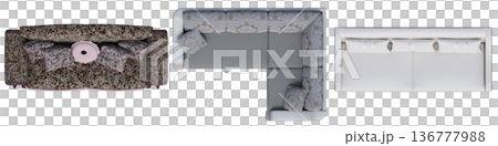 sofa isolate on a transparent background, interior furniture, 3D illustration, cg render 136777988