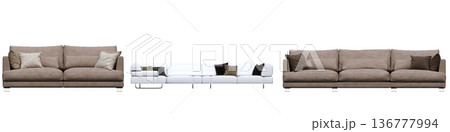 sofa isolate on a transparent background, interior furniture, 3D illustration, cg render 136777994