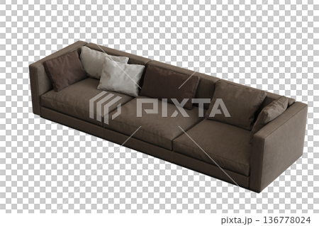 sofa isolate on a transparent background, interior furniture, 3D illustration, cg render sofa isolate on a transparent background, interior furniture, 3D illustration, cg render 136778024