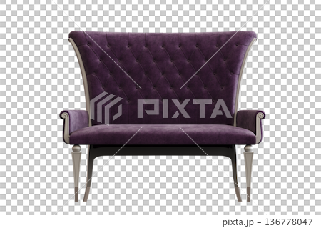 sofa isolate on a transparent background, interior furniture, 3D illustration, cg render 136778047