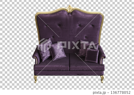 sofa isolate on a transparent background, interior furniture, 3D illustration, cg render 136778052