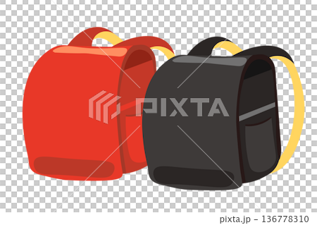 赤と黒のランドセルのベクターイラスト 赤と黒のランドセルのベクターイラスト 136778310