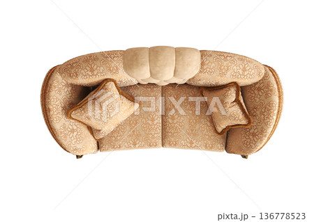 comfortable soft sofa isolated on transparent background, interior furniture, 3D illustration, cg render comfortable soft sofa isolated on transparent background, interior furniture, 3D illustration, cg render 136778523