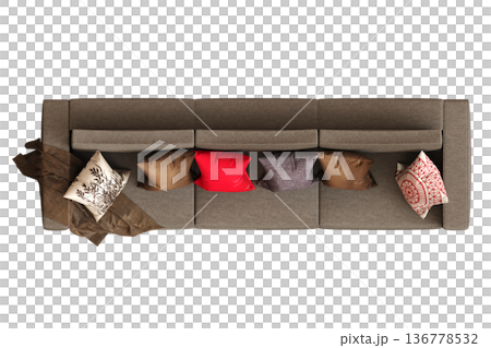 comfortable soft sofa isolated on transparent background, interior furniture, 3D illustration, cg render comfortable soft sofa isolated on transparent background, interior furniture, 3D illustration, cg render 136778532