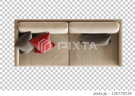 comfortable soft sofa isolated on transparent background, interior furniture, 3D illustration, cg render comfortable soft sofa isolated on transparent background, interior furniture, 3D illustration, cg render 136778539