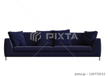 comfortable soft sofa isolated on transparent background, interior furniture, 3D illustration, cg render comfortable soft sofa isolated on transparent background, interior furniture, 3D illustration, cg render 136778552