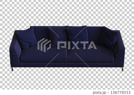 comfortable soft sofa isolated on transparent background, interior furniture, 3D illustration, cg render comfortable soft sofa isolated on transparent background, interior furniture, 3D illustration, cg render 136778553