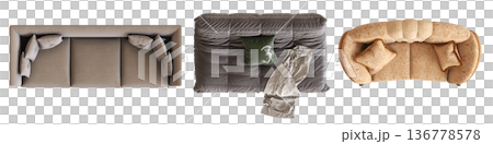 comfortable soft sofa isolated on transparent background, interior furniture, 3D illustration, cg render comfortable soft sofa isolated on transparent background, interior furniture, 3D illustration, cg render 136778578