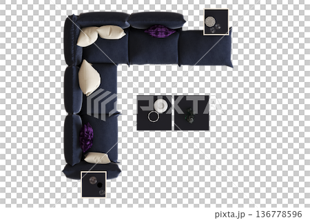 comfortable soft sofa isolated on transparent background, interior furniture, 3D illustration, cg render comfortable soft sofa isolated on transparent background, interior furniture, 3D illustration, cg render 136778596