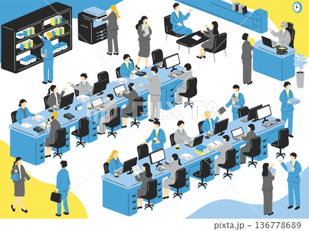 ビジネスシーン　オフィスの風景 136778689