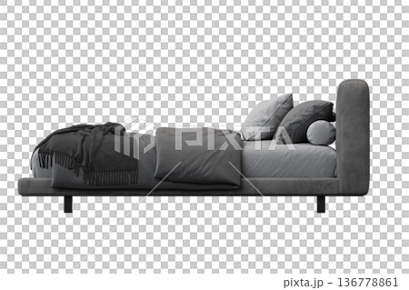 double bed isolated on a transparent background, furniture for the bedroom interior, 3D illustration, cg render double bed isolated on a transparent background, furniture for the bedroom interior, 3D illustration, cg render 136778861