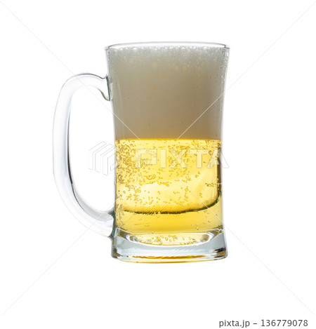 Glass of Cold Beer isolated on White background Glass of Cold Beer isolated on White background 136779078