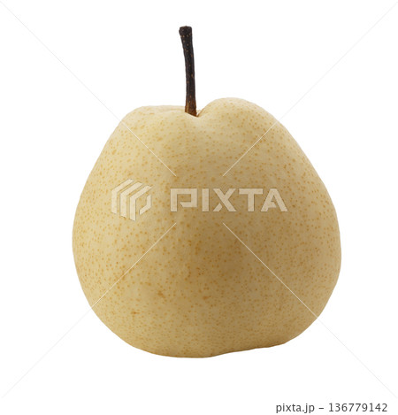 Crisp and Juicy Chinese Pear with Pale Yellow Skin isolated on a white background Crisp and Juicy Chinese Pear with Pale Yellow Skin isolated on a white background 136779142