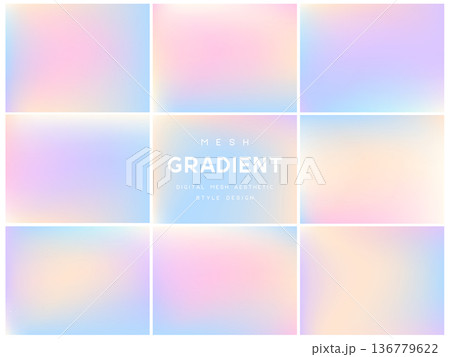 Marshmallow and candy mesh gradients. 136779622