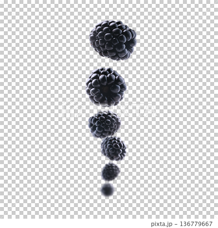 Fresh, juicy blackberries levitate on a clean, bright white background Fresh, juicy blackberries levitate on a clean, bright white background 136779667