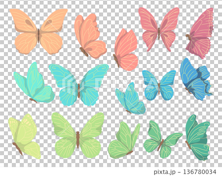 a set of butterflies 136780034
