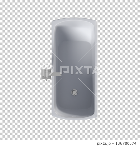 bathtub isolated on a transparent background, 3D illustration, and a CG render bathtub isolated on a transparent background, 3D illustration, and a CG render 136780374