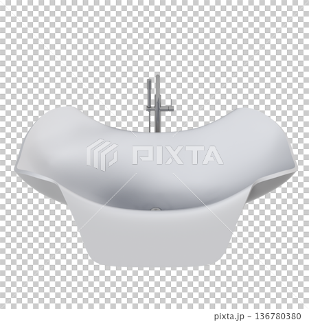 bathtub isolated on a transparent background, 3D illustration, and a CG render bathtub isolated on a transparent background, 3D illustration, and a CG render 136780380