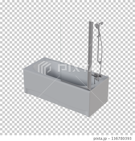 bathtub isolated on a transparent background, 3D illustration, and a CG render bathtub isolated on a transparent background, 3D illustration, and a CG render 136780393