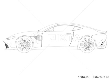 car outline drawing, sketch, contour image car outline drawing, sketch, contour image 136780458