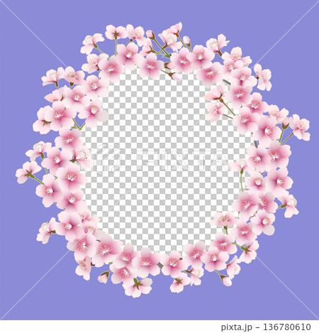 Cherry blossom wreath (light purple, transparent inside) 136780610