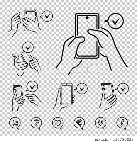 Hand to operate mobile phone 136780828