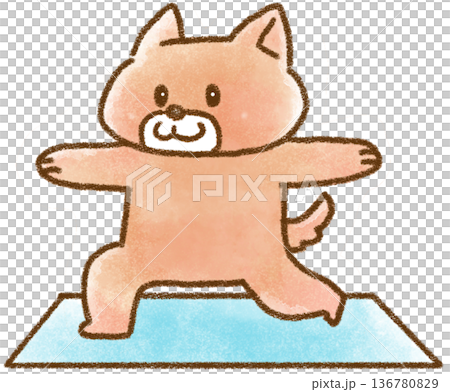 側向狗狗做瑜珈姿勢 側向狗狗做瑜珈姿勢 136780829