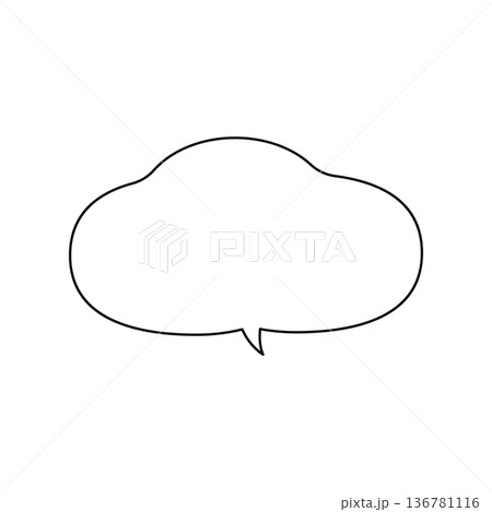 シンプルな雲形の吹き出しのベクターイラスト素材 136781116