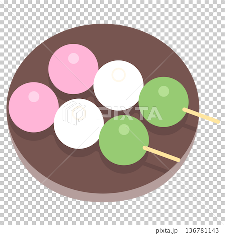 三色団子のイラスト 136781143