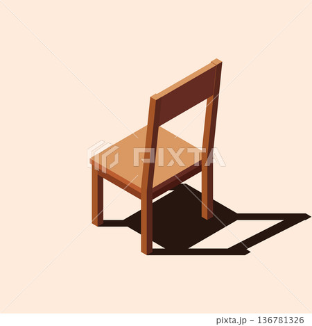 Isometric chair. Wooden chair. Isometric dining room furniture. Isometric furniture Isometric chair. Wooden chair. Isometric dining room furniture. Isometric furniture 136781326