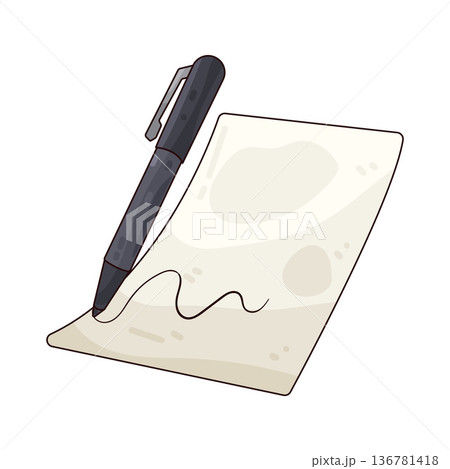 Illustration of Pen and paper Illustration of Pen and paper 136781418