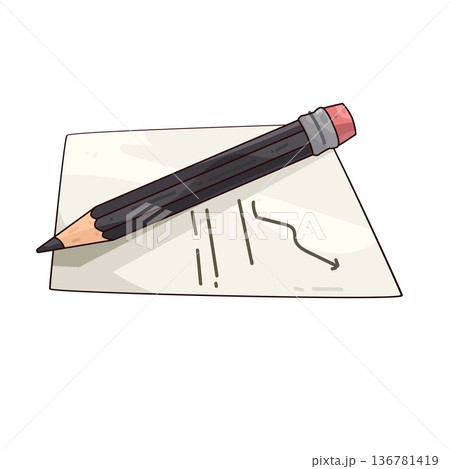 Illustration of Pencil and paper 136781419