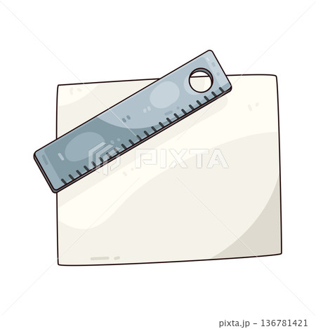 Illustration of ruler and paper 136781421