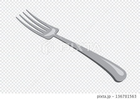 Isometric fork. Shiny fork. Isometric cutlery. Isometric tableware. Vector illustration Isometric fork. Shiny fork. Isometric cutlery. Isometric tableware. Vector illustration 136781563
