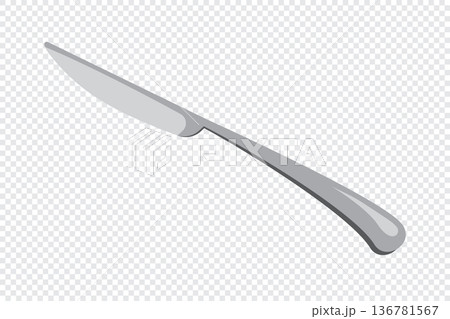 Isometric knife. Shiny knife. Isometric cutlery. Isometric tableware. Vector illustration 136781567