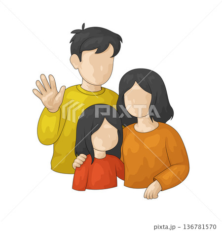 Illustration of happy family 136781570