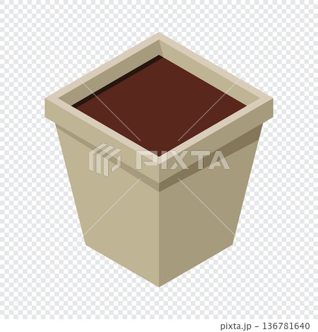 Isometric plant pot. Empty flower pot. Plant...のイラスト素材 [136781640] - PIXTA