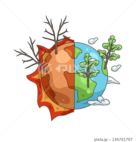 Illustration of Climate change Illustration of Climate change 136781707