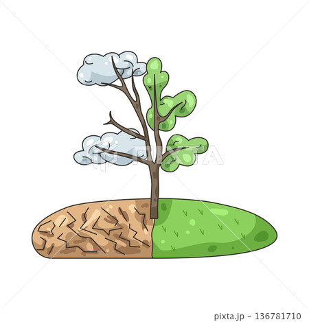 Illustration of Fertile and dry land 136781710
