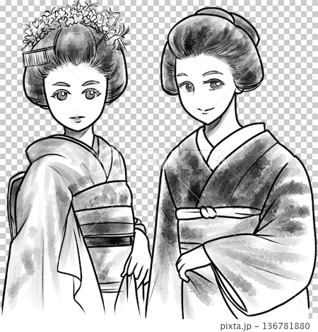 一個穿著和服的女人 136781880