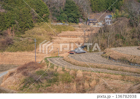 明日香村の景勝地 阪田の棚田 奈良県 明日香村の景勝地 阪田の棚田 奈良県 136782038