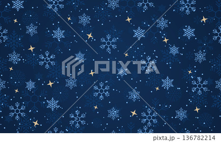 Snowflakes seamless pattern. Falling snowflakes. Winter holidays theme. Seamless background with snowflakes. Snowfall. Vector illustration 136782214