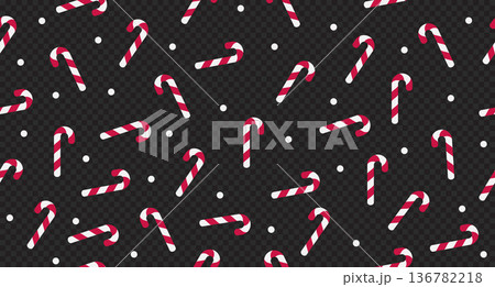 Candy cane seamless pattern. Red and white striped candy canes pattern. Season greetings wallpaper. New year background Candy cane seamless pattern. Red and white striped candy canes pattern. Season greetings wallpaper. New year background 136782218