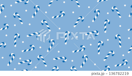 Candy cane seamless pattern. Blue and white striped candy canes pattern. Season greetings wallpaper. New year background Candy cane seamless pattern. Blue and white striped candy canes pattern. Season greetings wallpaper. New year background 136782219