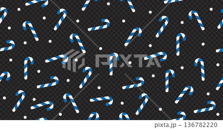 Candy cane seamless pattern. Blue and white striped candy canes pattern. Season greetings wallpaper. New year background Candy cane seamless pattern. Blue and white striped candy canes pattern. Season greetings wallpaper. New year background 136782220