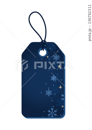 Gift winter tag. Snowflakes gift tag. Gift tag with snowflakes pattern. Sale promotion and gift card. Vector illustration Gift winter tag. Snowflakes gift tag. Gift tag with snowflakes pattern. Sale promotion and gift card. Vector illustration 136782311