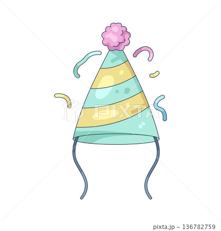 Illustration of party hat 136782759